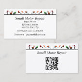 QR Code Small Engine Repair Custom Business Cards 名刺 (正面/裏面)