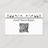 QR Code Small Engine Repair Custom Business Cards 名刺 (裏面)