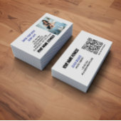 QR Code Social Media Modern Business Card 名刺