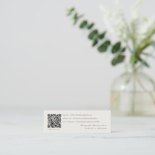 qr code social media wedding card スキニー名刺 (スタンド正面)