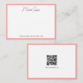 QR Code Stylish Modern Handwritten Script Name ノートカード (正面/裏面)