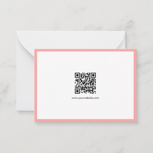 QR Code Stylish Modern Handwritten Script Name ノートカード (裏面)