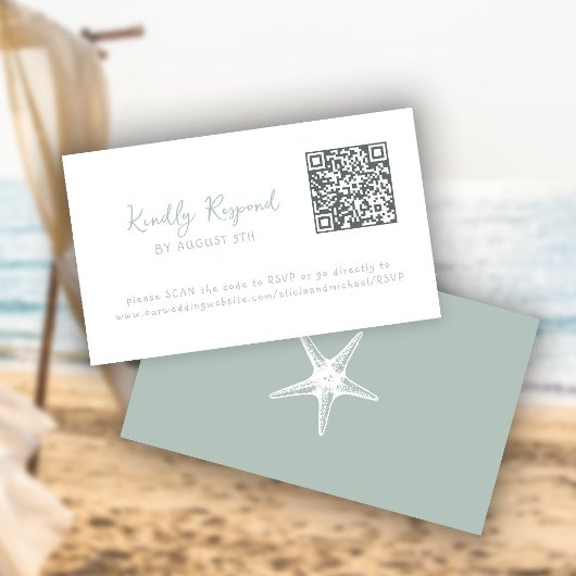 QR code summer coastal beach website RSVP エンクロージャーカード