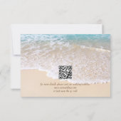 QR Code Summer Ocean Waves Tropical Beach Wedding 出欠カード (裏面)