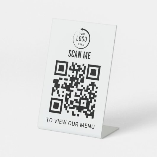 QR Code Tabletop Sign | Digital Menu pedestal sign 台座サイン (正面)