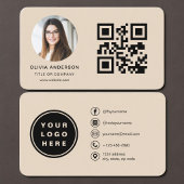 QR Code Taupe Photo  名刺