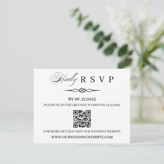QR Code Template Celtic Knot Wedding RSVP Card (スタンド正面)