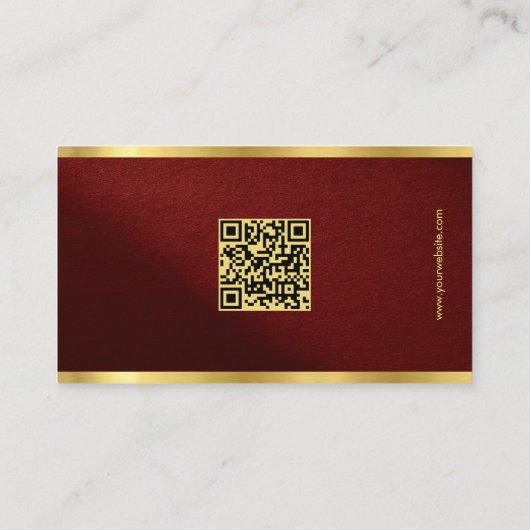 QR Code Template Sleek Gold Text Professional 名刺 (裏面)