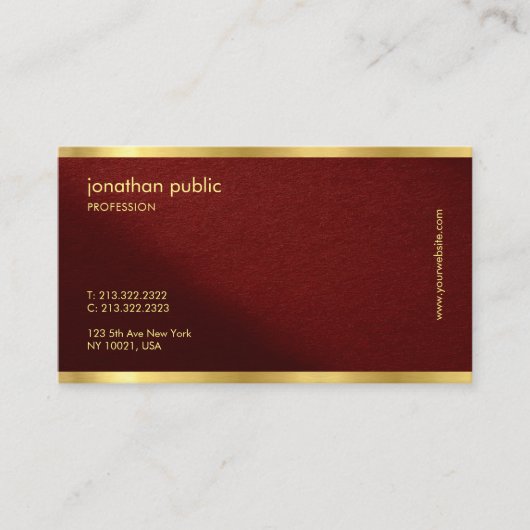 QR Code Template Sleek Gold Text Professional 名刺 (正面)