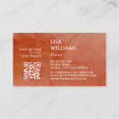 QR Code Terracotta Gold Watercolor Background 名刺 (裏面)