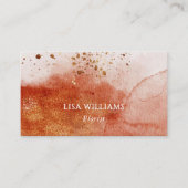 QR Code Terracotta Gold Watercolor Background 名刺 (正面)
