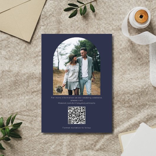 QR Code Two Photo Modern Wedding セーブザデート