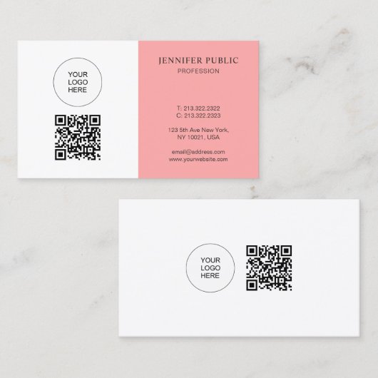 QR Code Upload Your Logo Here Professional 名刺 (正面/裏面)
