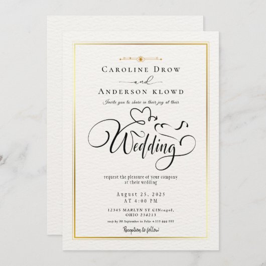 QR Code Video Wedding Invitation 招待状 (正面/裏面)