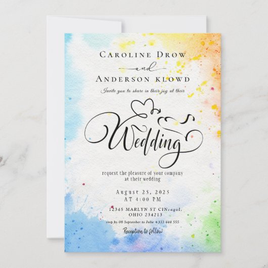 QR Code Video Wedding Invitation 招待状 (正面)