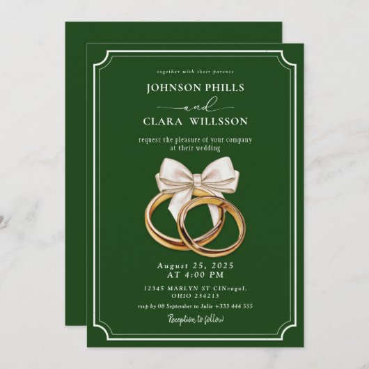 QR Code Video Wedding Invitation 招待状 (正面/裏面)