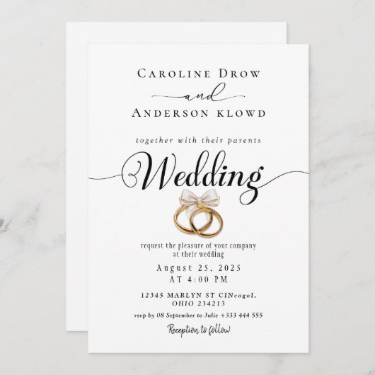 QR Code Video Wedding Invitation 招待状 (正面/裏面)