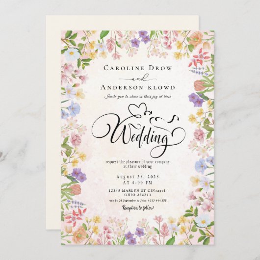 QR Code Video Wedding Invitation 招待状 (正面/裏面)