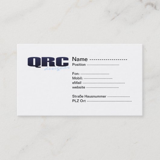 QR Code Visitenkarten 名刺 (正面)