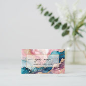 Qr Code watercolor and iridescent blush Pink 名刺 (スタンド正面)