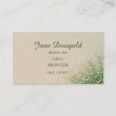 QR Code Watercolor Pastel Botanical Greenery 名刺 (正面)