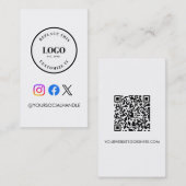 QR code website Custom logo Business Social Media  名刺 (正面/裏面)