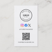 QR code website Custom logo Business Social Media  名刺 (正面)