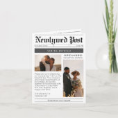 QR Code Wedding Details Newspaper Wedding 招待状 (正面)