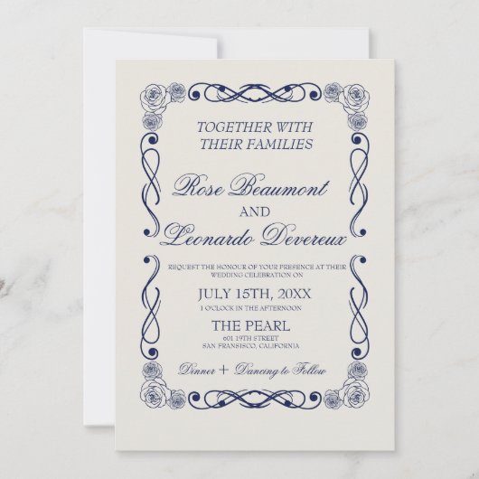 QR Code Wedding Invitation | Elegant Old Money 招待状 (正面)