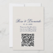 QR Code Wedding Invitation | Elegant Old Money 招待状 (裏面)