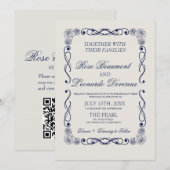 QR Code Wedding Invitation | Elegant Old Money 招待状 (正面/裏面)