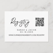 QR code wedding registry Modern script custom エンクロージャーカード (正面)