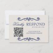 QR Code Wedding RSVP Card | Elegant Boho Old Money (正面)