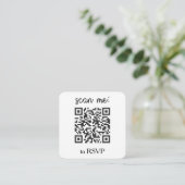 QR Code Wedding RSVP Square Photo エンクロージャーカード (スタンド正面)