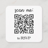 QR Code Wedding RSVP Square Photo エンクロージャーカード (正面)