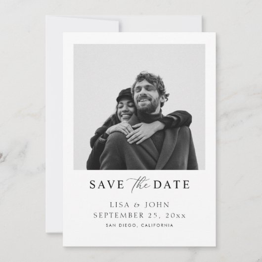 Qr Code Wedding Save the Date Photo  招待状 (正面)