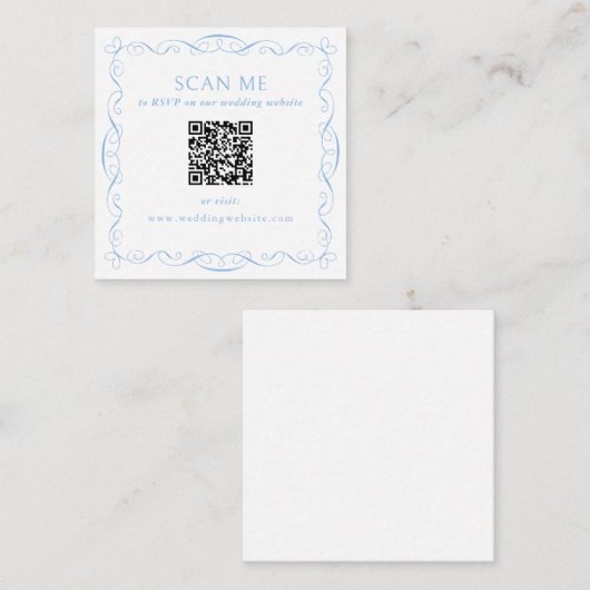 QR Code Wedding Website エンクロージャーカード (正面/裏面)