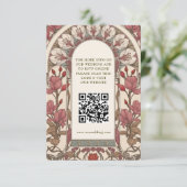 QR Code Wedding Website Info Art Nouveau エンクロージャーカード (スタンド正面)