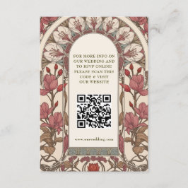 QR Code Wedding Website Info Art Nouveau エンクロージャーカード