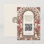 QR Code Wedding Website Info Art Nouveau エンクロージャーカード (正面/裏面)