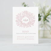 QR code wedding website monogram pink scan reply エンクロージャーカード (スタンド正面)