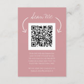 QR code wedding website monogram pink scan reply エンクロージャーカード (裏面)
