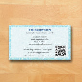 QR Code White Blue Swimming Pool Contractor   名刺
