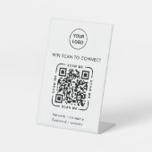 QR Code Wifi | Business Logo Scan to Connect 台座サイン (正面)