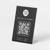 QR Code Wifi | Business Logo Scan to Connect 台座サイン (正面)
