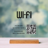 QR Code Wifi Network Name & Password  アクリルサイン (ニュートラル)