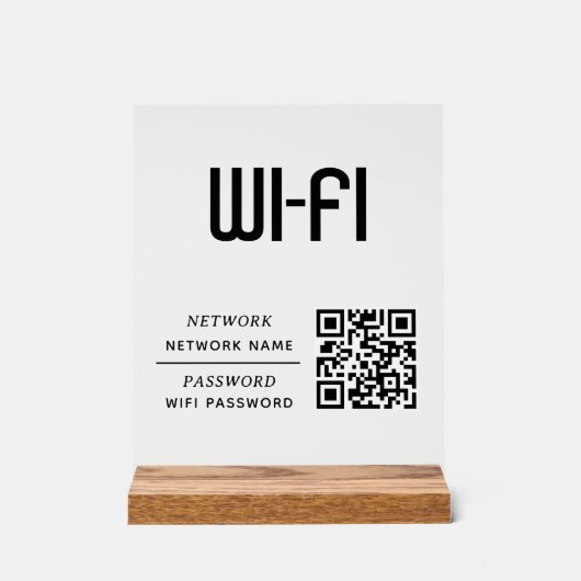 QR Code Wifi Network Name & Password  アクリルサイン (正面)