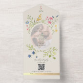 QR Code Wildflower Photo Wedding オールインワン招待状 (内側)