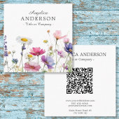 QR Code Wildflower Square Business Card スクエア名刺