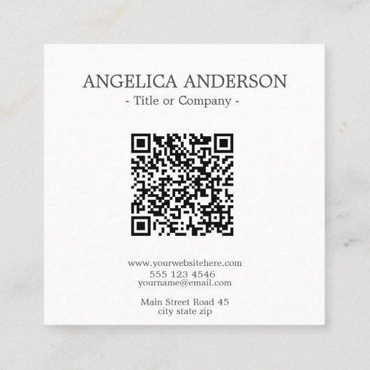 QR Code Wildflower Square Business Card スクエア名刺 (裏面)
